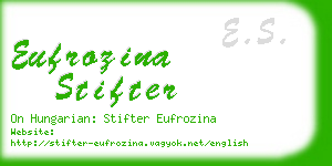 eufrozina stifter business card
